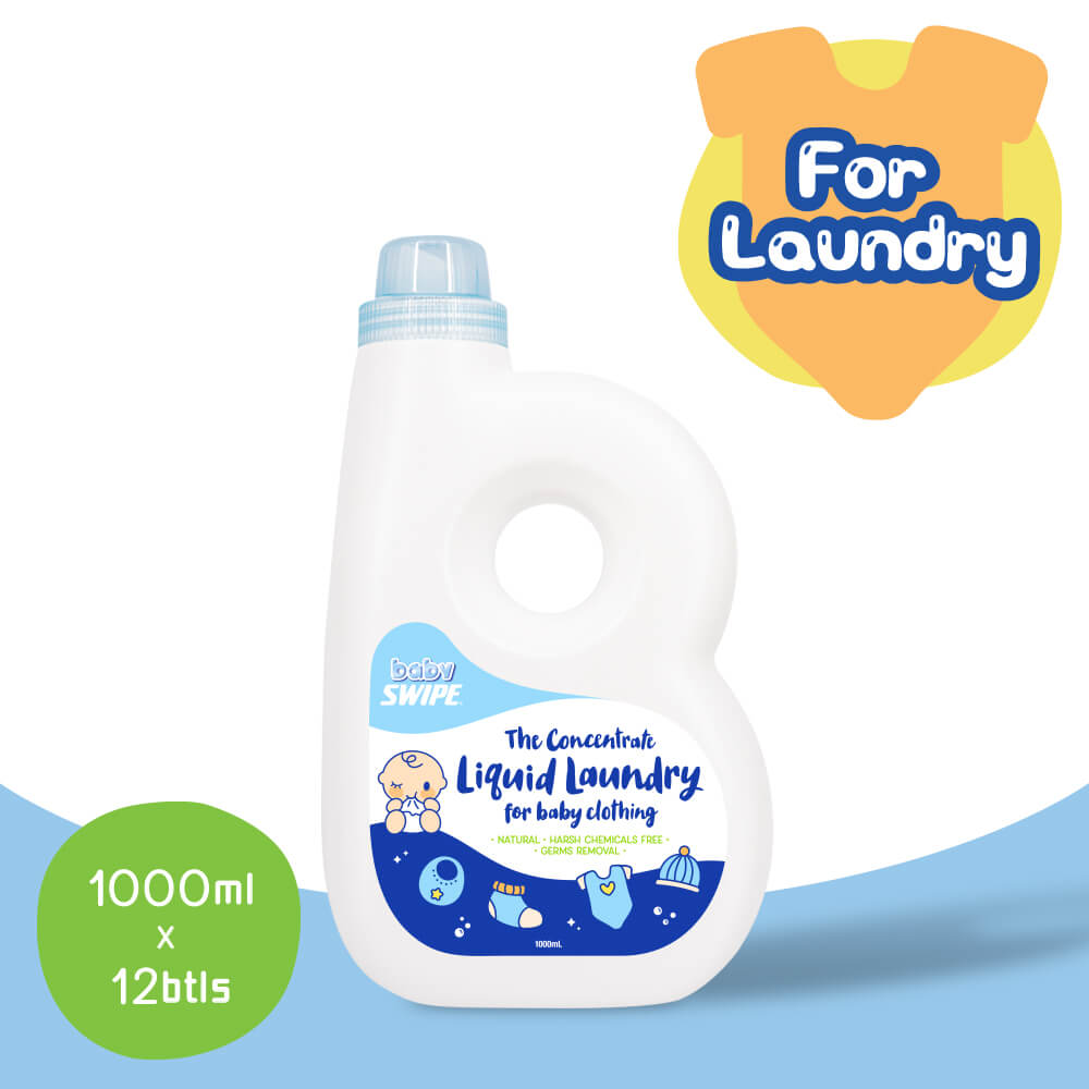 babySWIPE The Concentrate Liquid Laundry for Baby Clothing 1000ml x 12pks